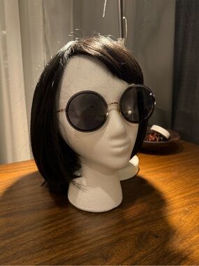 KREWE Louisa Round Sunglasses Black Gold Authentic